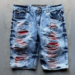 Spring Break Sale 3/15-3/21 - Heritage America 1776 Distressed Denim Shorts - 38
